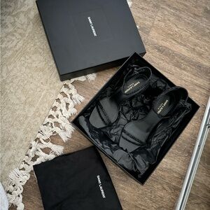 Saint Laurent Black Sparkly Heels